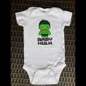 Gerber Organic Cotton White Baby Hulk Onsie 24 Mo